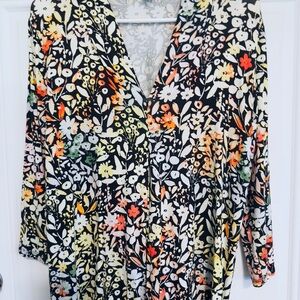 Floral Women's Top - Black Multicolor